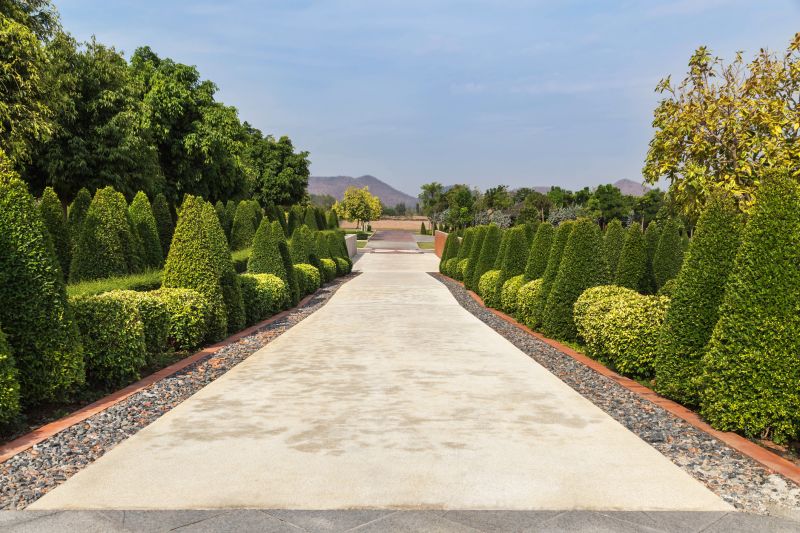 Landscape with Neatly Trimmed Shrubs